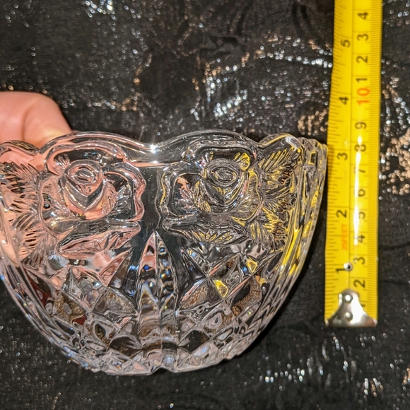 Anna Hutte Crystal Rose Bowl Hand cut Bleikristall Germany 24% Lead Crystal - Picture 3 of 9